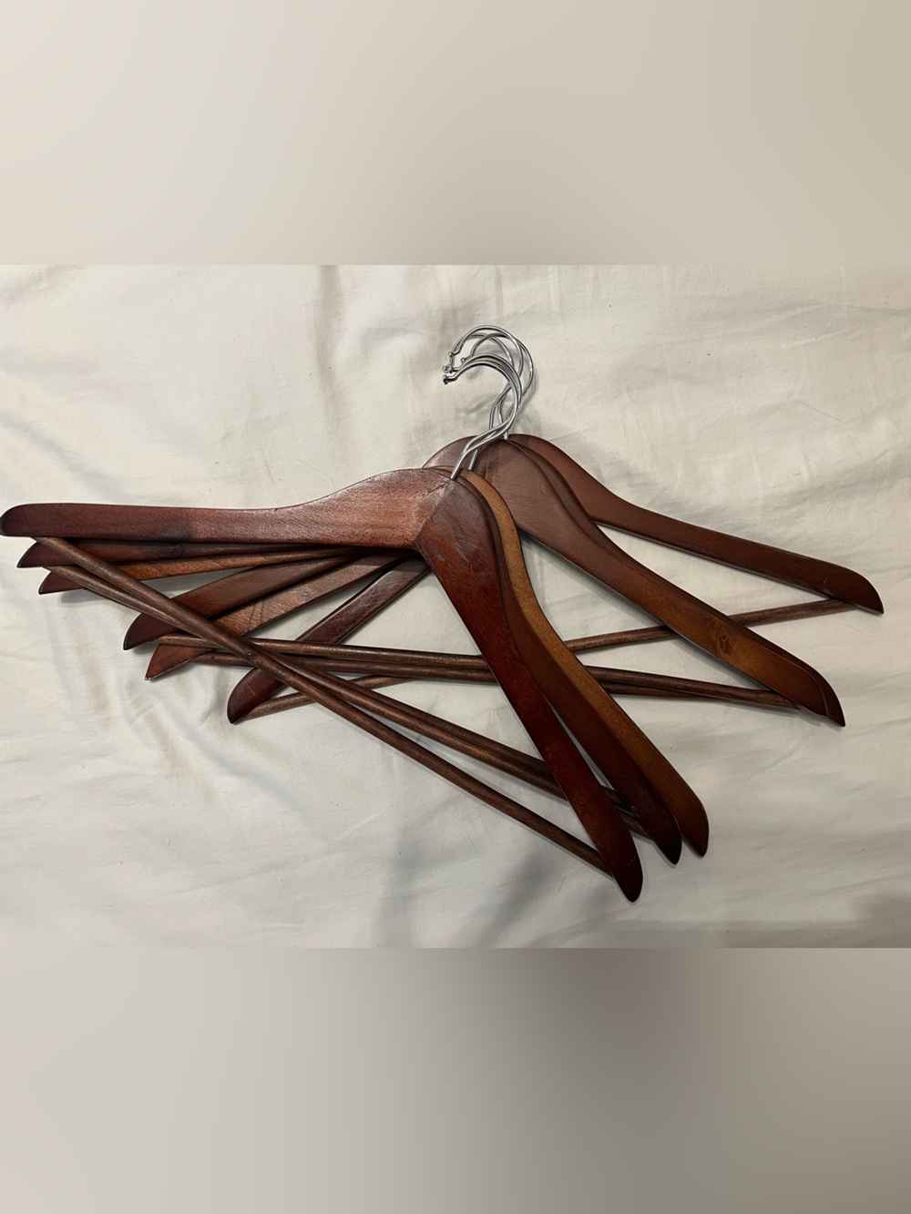6 Wooden Hangers - Dark Brown
